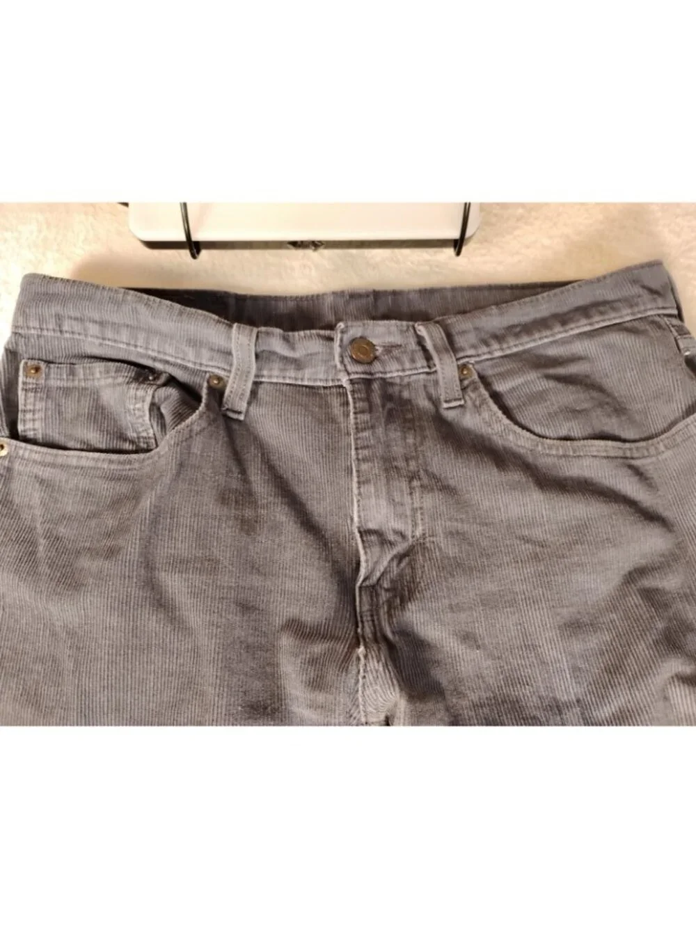 Levis Mens Corduroy Pants Casual School Work Size 32 Gray Blue